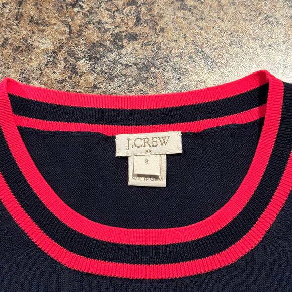 J Crew Sweater Vest Preppy Tennis Sporty Retro Academia Grunge Blue Pink Small - Picture 2 of 4